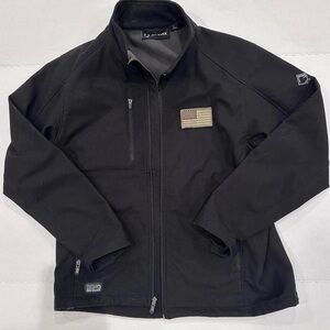 DRI DUCK ACCELERATION DDX Black Work Jacket Large Removable American Flag Patch